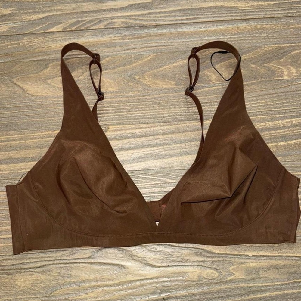 SKIMS Brown Triangle Bralette XL Wireless Adjustable Straps